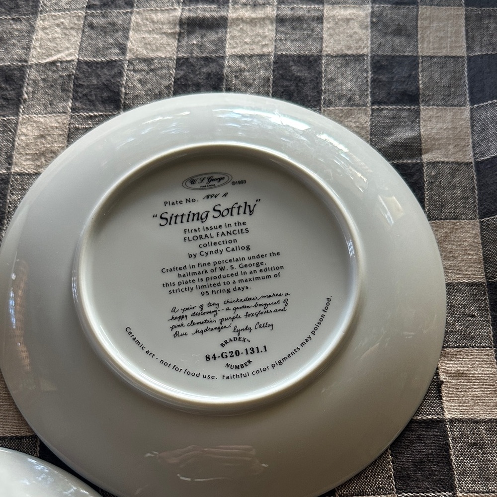 W.S George Fine China Plates by Cyndy Callog . Floral Fancies Collection - Picture 3 of 7